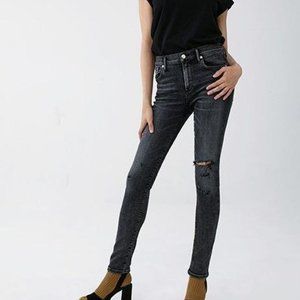 AgoldE Sophie High Rise Skinny Distressed Jean in Silence, Dark Grey